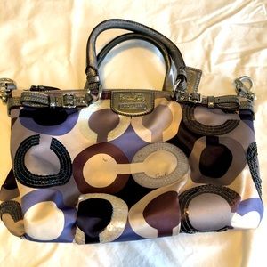 Used coach satin sequin bag used condition